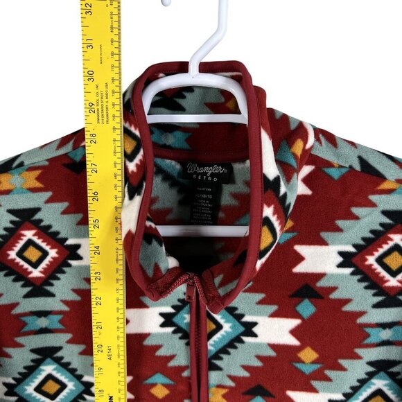 Wrangler Retro Unisex XL Aztec Oversized Pullover Fleece 1/4 Zip Jacket Medieval - Picture 13 of 16